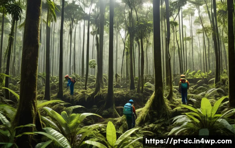 자연 기반 기후 솔루션의 기초 연구 - A vibrant and dense Amazon rainforest scene in Brazil, showcasing multiple layers of lush green vege...